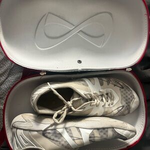 NFINITY White and Gray Athletic Cheer Shoes